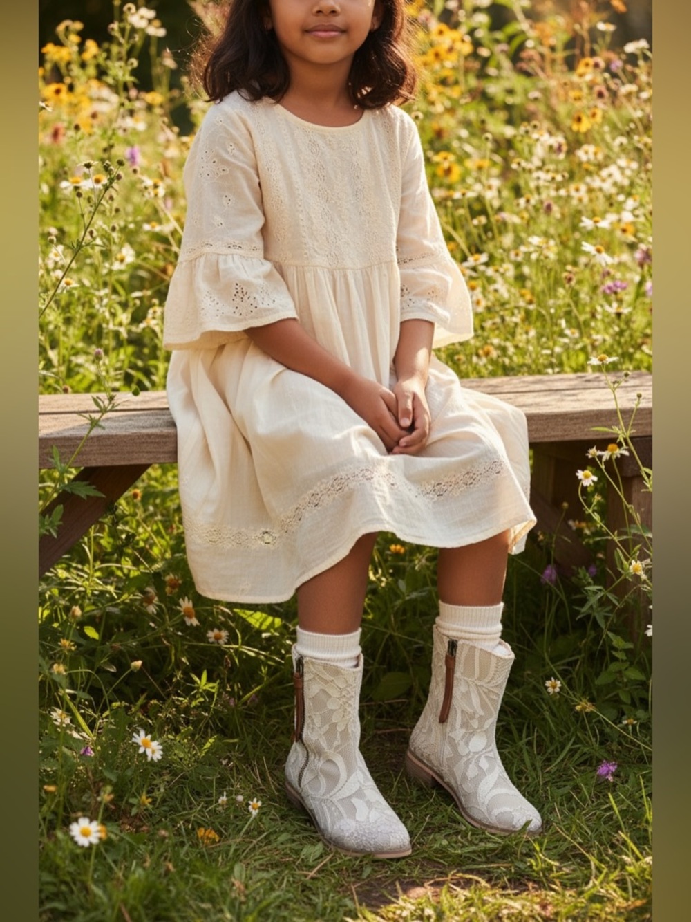 Joyfolie Child’s 10 & 13 Wren Boots in Lace Cream